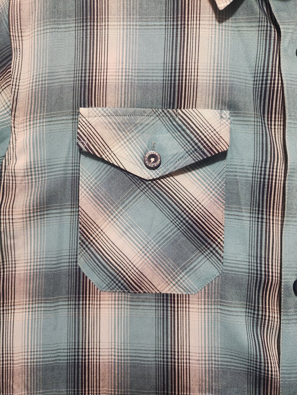 Dixxon Flannel Co Button Down Shirt Mens Medium Blue Marlin Plaid D-Lux Bamboo - Picture 3 of 9